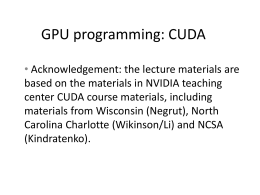 CUDA programming 1 - FSU Computer Science