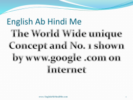 Power Point Presentation - English Ab Hindi Me By Piyush Gupta