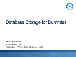 Database Storage for Dummies