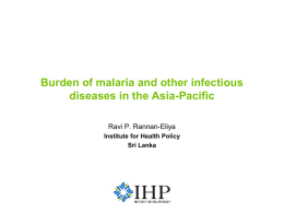 Burden of Malaria and other Infectious Diseases in the