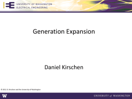 Generation Expansion - University of Washington