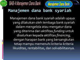 Manajemen dana bank syariah