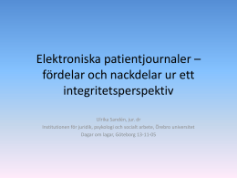 Ulrika Sandén - Elektroniska patientjournaler