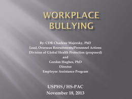 Workplace Bullying - Health Services Officer Category