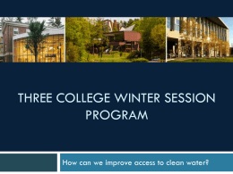 Winter Session Presentation - Three College Collaboration