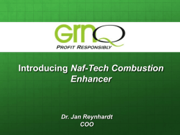 Naf-tech presentation Dr Jan Reynhart