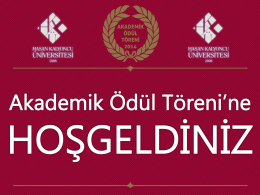 Akademik Ödül Töreni Sunum - Hasan Kalyoncu Üniversitesi