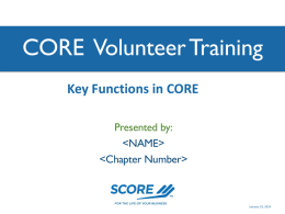 CORE Chapter Training PPT