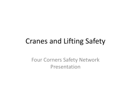 Cranes and Lifting Safety - 4 Corners Safety Network