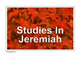 01 Jeremiah 1v1-19 The Call Of God