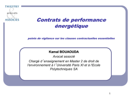 Les clauses des contrats de performance &eacute;nerg&eacute;tique