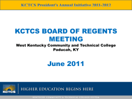 President`s Annual Initiative - Kentucky Community & Technical