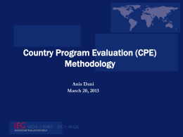 (CPE) Methodology - Independent Evaluation Group