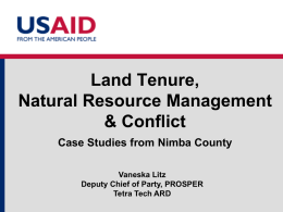 Module 4: NRM Land Tenure and Conflict (Litz)