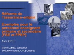 réforme de l`assurance-emploi (fse) - SEDR-CSQ