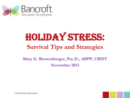 to the Holiday Stress and Mindfulness