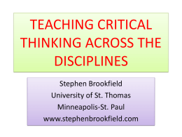 Stephen Brookfield on Critical Thinking
