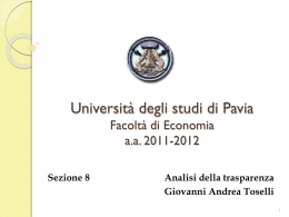 Lezione 8 - Economia - Universit&agrave; degli studi di Pavia