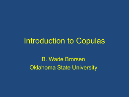 Copula Presentation - Department of Agricultural Economics