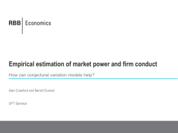 Empirical estimation of market power and firm