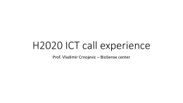 H2020 ICT call experience