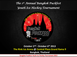 Bangkok Puckfest Youth Ice Hockey Tournament 2013