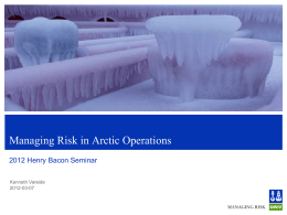 Kenneth Vareide - Managing Risk in Arctic Operations