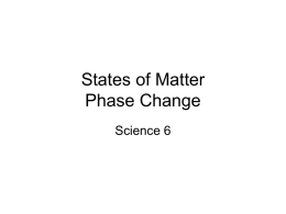Matter-Phase Changes - Madison Public Schools