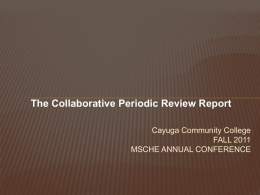 The Collaborative PRR - Middle States Commission on Higher