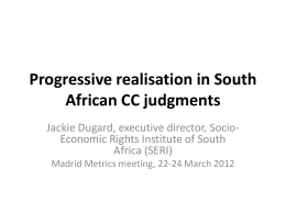 Progressive realisation in South African CC judgments