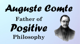 Auguste Comte`s Positive Philosophy