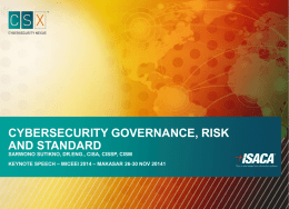 Cybersecurity Governance, Risk and Standard