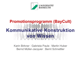 Promotionsprogramm - Kultur- und Religionssoziologie