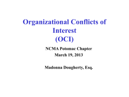 OCI - Potomac Chapter of the National Contract Management