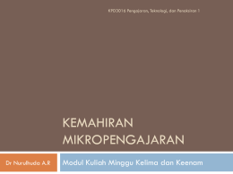 KEMAHIRAN MIKROPENGAJARAN