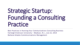 Best Practices in Running Your Communications Consulting Business