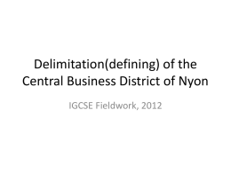 Delimitation of the Central Business District of Nyon
