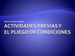 El Pliego de Condiciones- Mauricio Subero Mujica