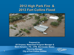 2012 High Park Fire and 2013 Fort Collins Flood