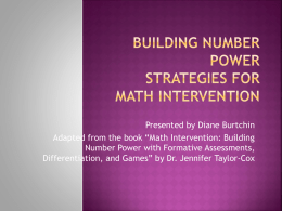 Building Number Power Strategies for Math Intervention