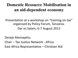 Domest Rersource Mobilisaton - Dar Presentation