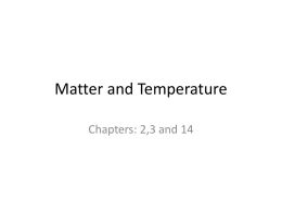 PS Unit 5 Matter and Temperature
