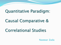 Causal Comparative Studies