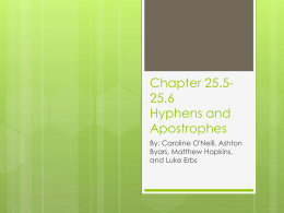 hyphens and apostrophes