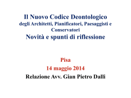 pareri e spunti di riflessione - ordine degli architetti, pianificatori