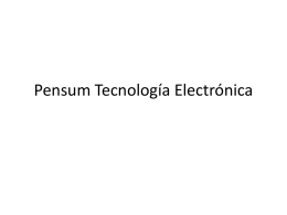 Pensum Tecnología Electrónica - Universidad Distrital Francisco