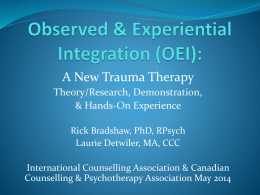 (OEI): A New Trauma Therapy - Canadian Counselling and
