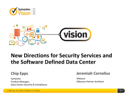 Vision 2013 - Security Services and the SDDC