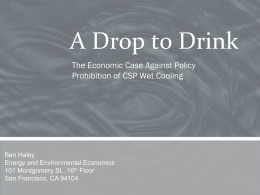 A Drop to Drink - Energy + Environmental Economics