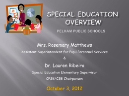 A Special Education Overview: Shifting the Model
